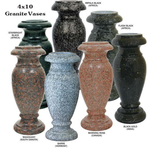 4x10 granite vases