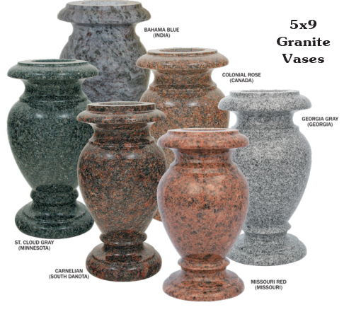5x9 granite vases